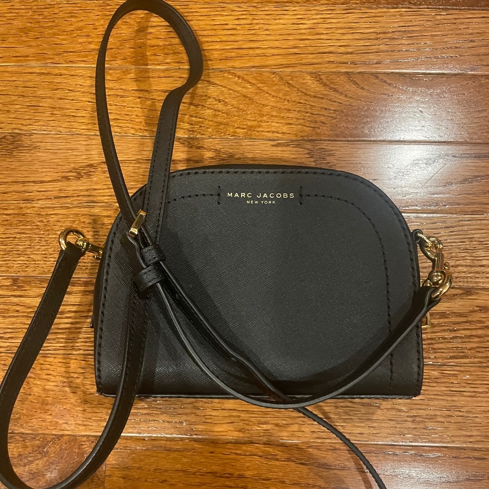 Marc Jacobs Playback Half Moon Saffiano Leather Small Crossbody Bag